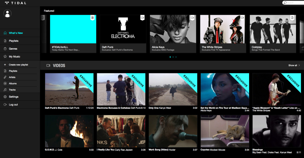 Tidal looks a little bit too much like Spotify for comfort