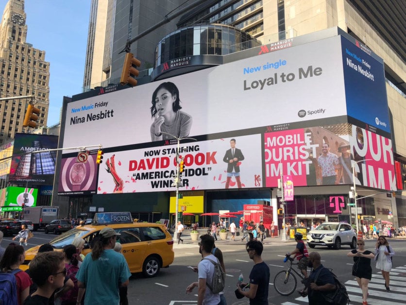 Spotify and Apple both took billboards in Times Square promoting the