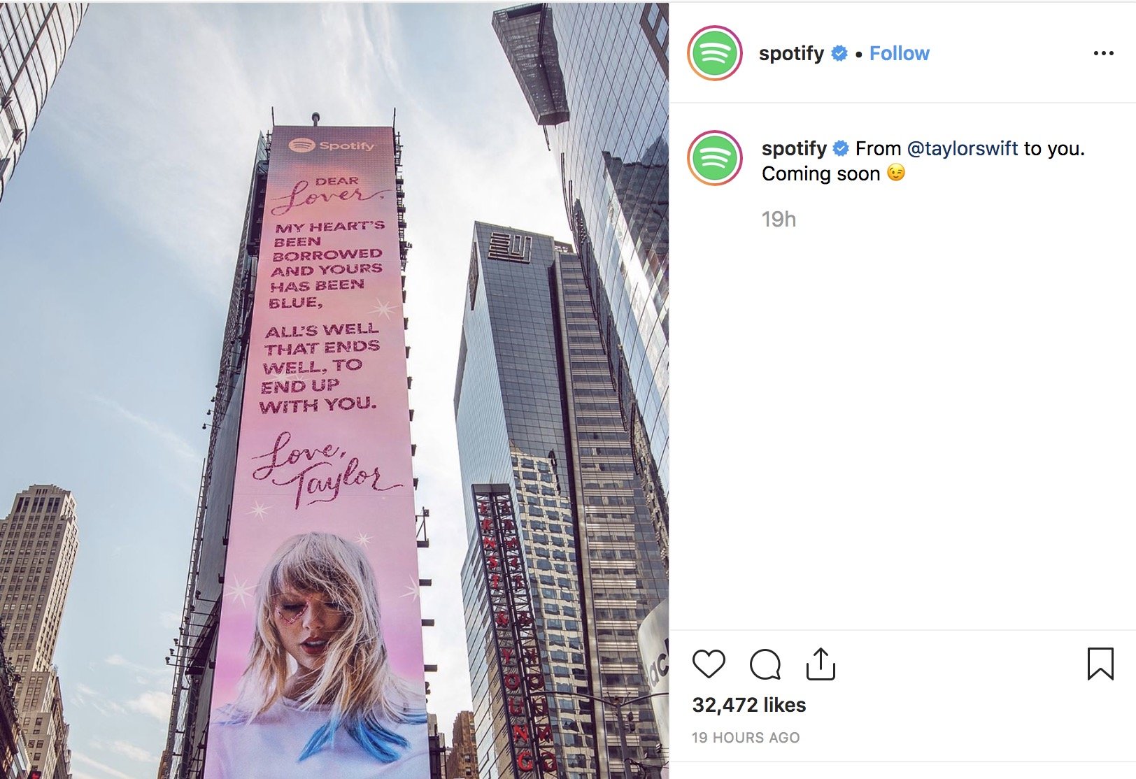 Taylor Swift Is Getting Friendly With Spotify Ahead Of Her New