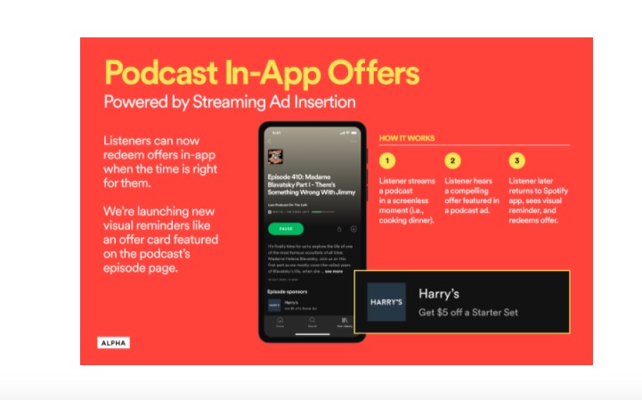 Spotify makes podcast advertising interactive with new ‘In-App Offers