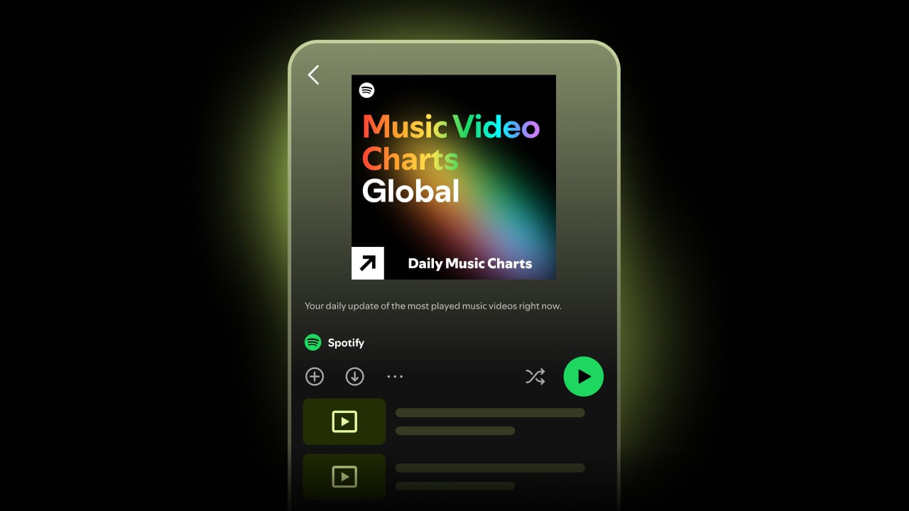 Spotify pushes deeper into music videos with new chart and artist pitching, stepping up its challenge to YouTube