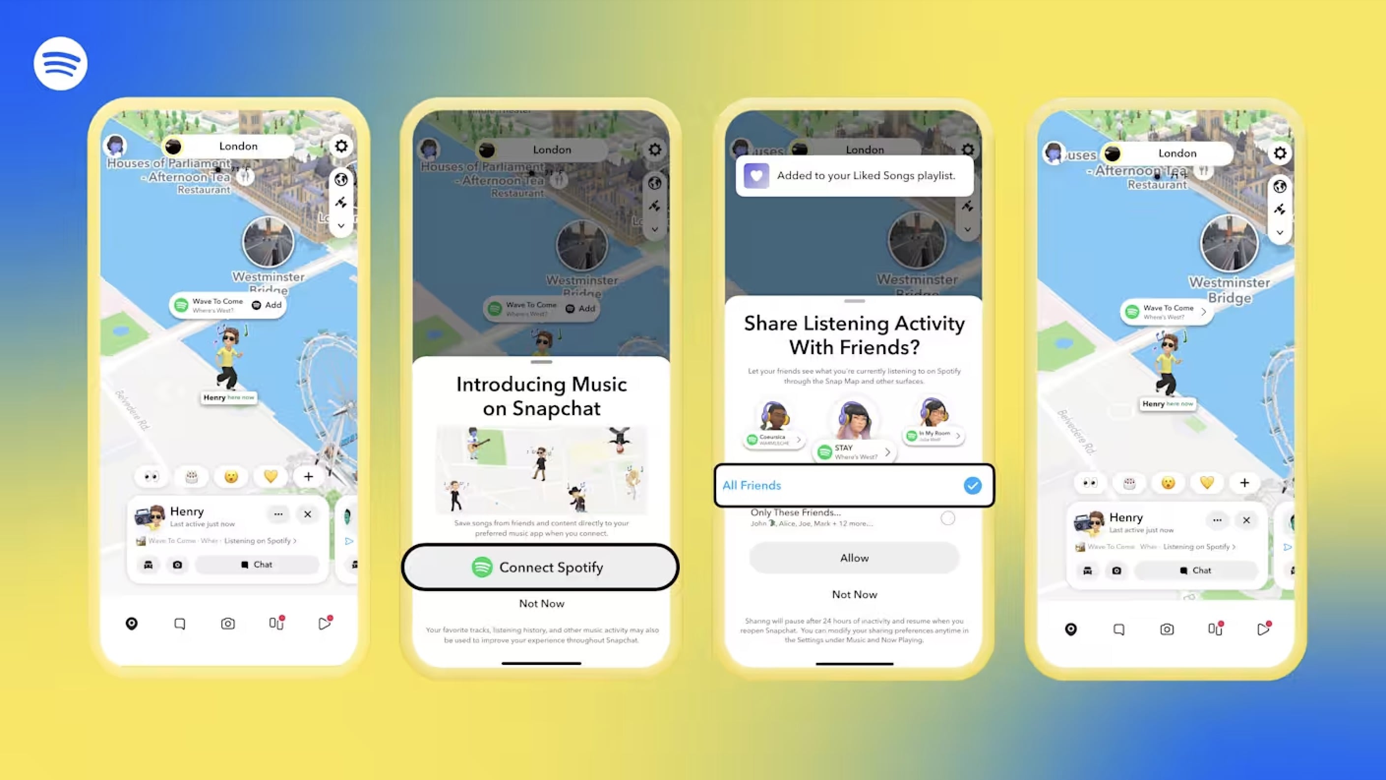 Snapchat now lets users share and save Spotify songs via Snap Map, used by 450m people a month