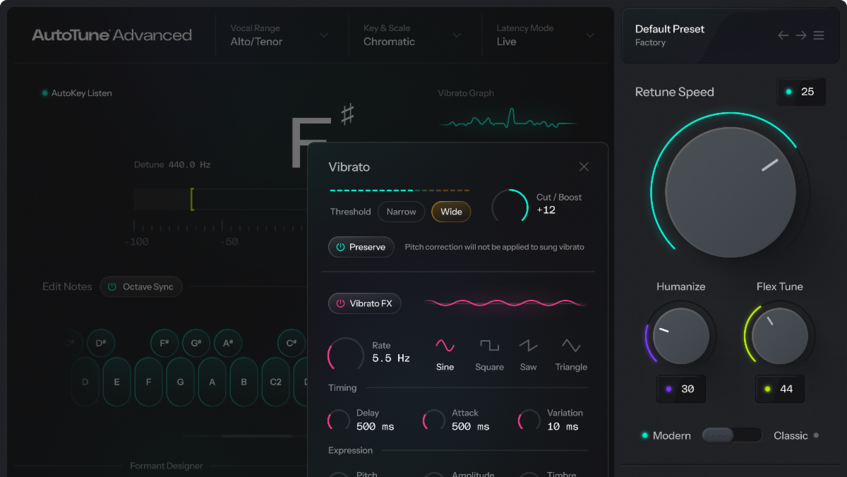 Antares Debuts AutoTune Advanced, Preserving Vocal Vibrato